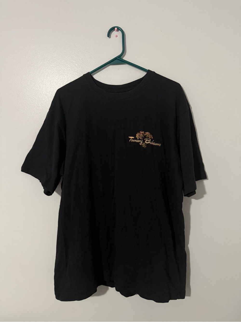 Tommy Bahama Black Short-Sleeve Tee with Gold Palm Logo
